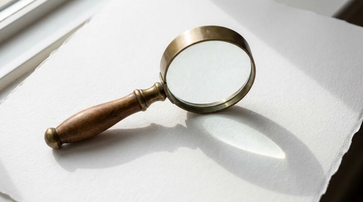 Lupa sobre página em branco, investigando por que o site não aparece
